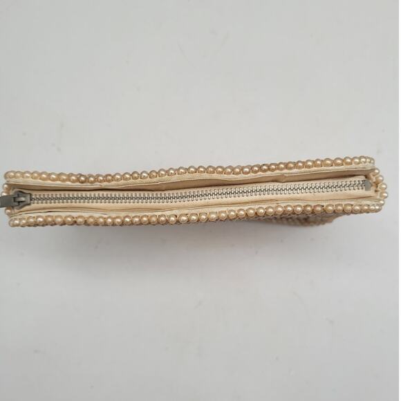 Gala Vintage 50s Faux Pearl Beaded Coquette Evening Clutch Bag Handbag - Picture 5 of 11